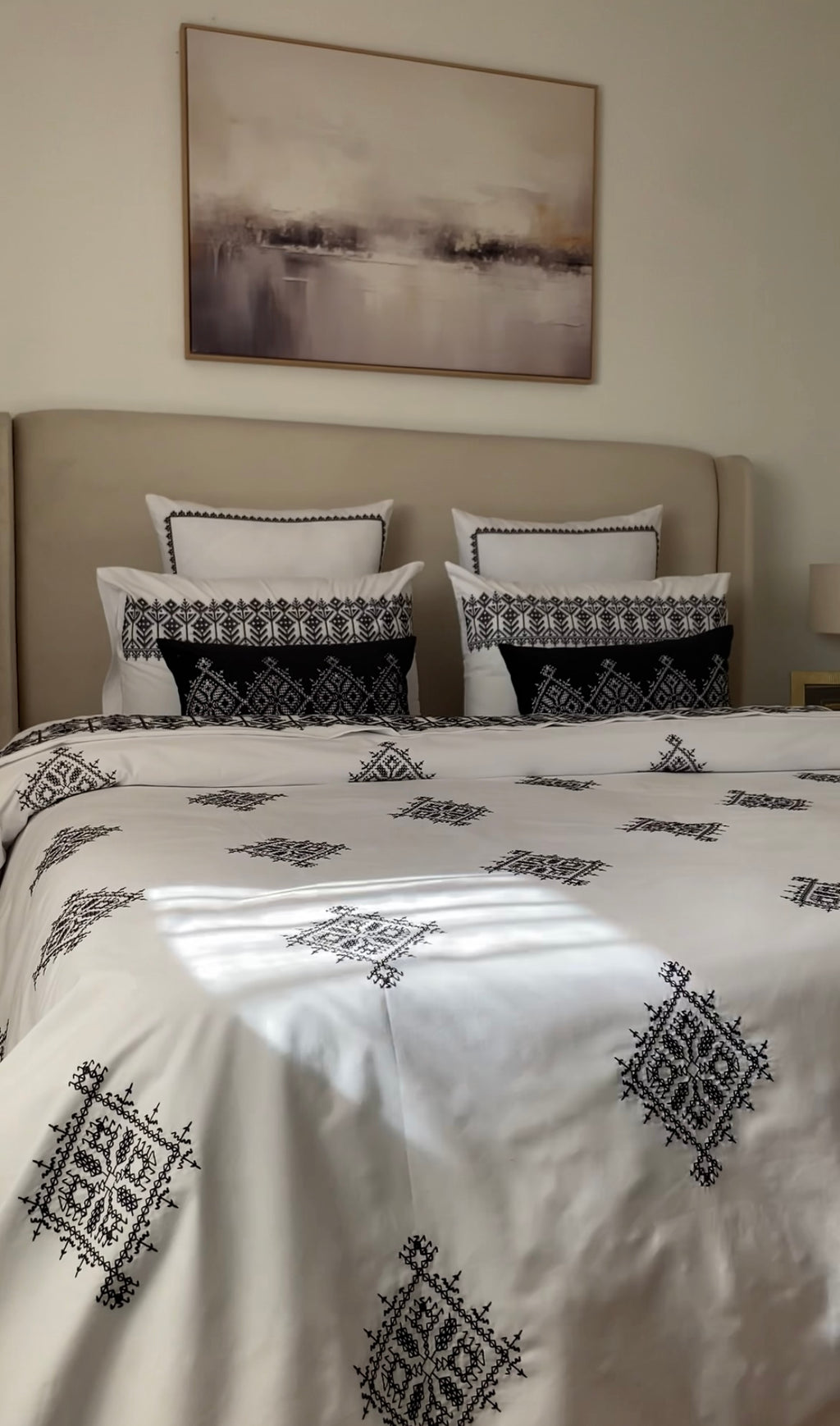 Parure "Henna" en Housse de Couette (Noire)