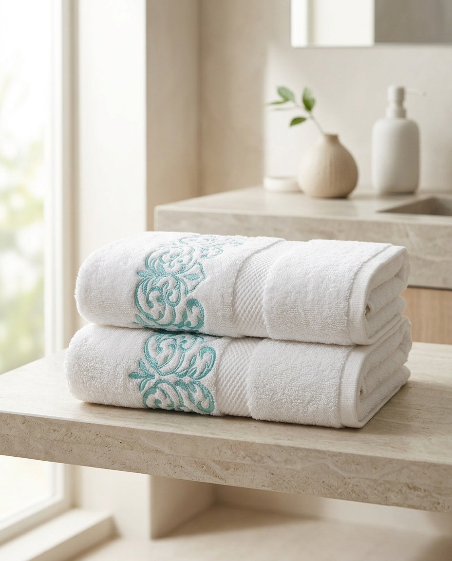 Serviettes Flora (BLEU TURQUOISE)