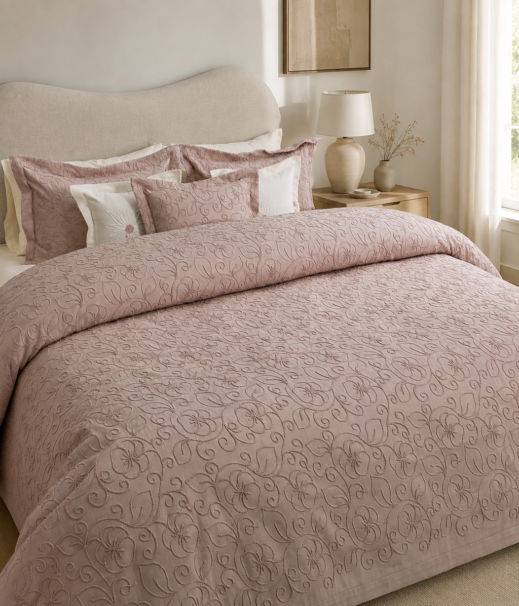 Couvre lit "Athena" ROSE 003 (FLEURS)