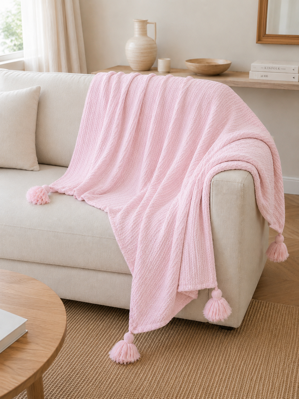 Plaid ROSE + 1 housse de coussin