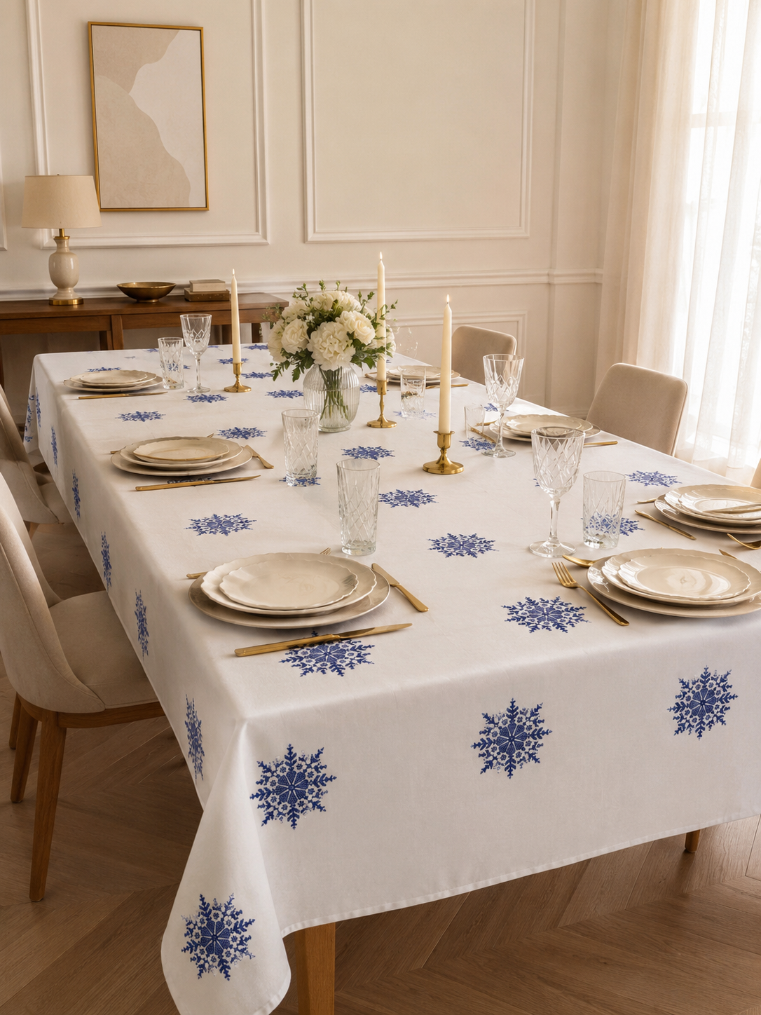 Nappe "Layali" brodée (BLEU ROI)