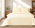 Parure en housse de couette unie (JAUNE CLAIR)