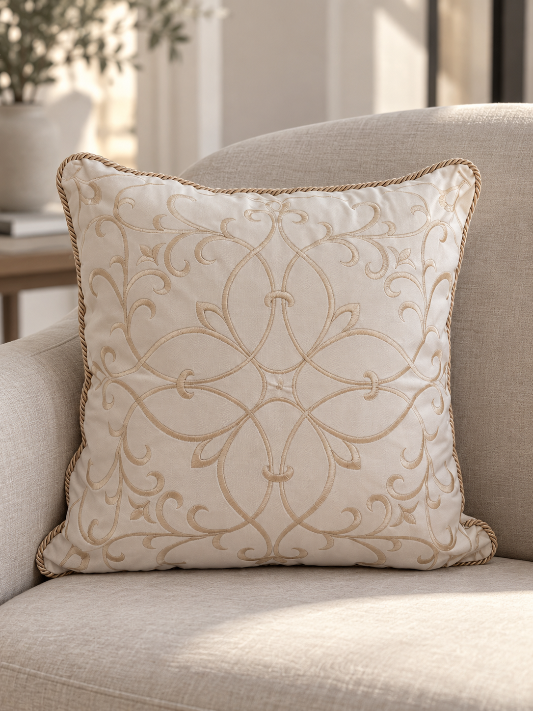 Housse de coussin Qamar Ivoire