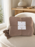 Plaid MARRON + 1 housse de coussin