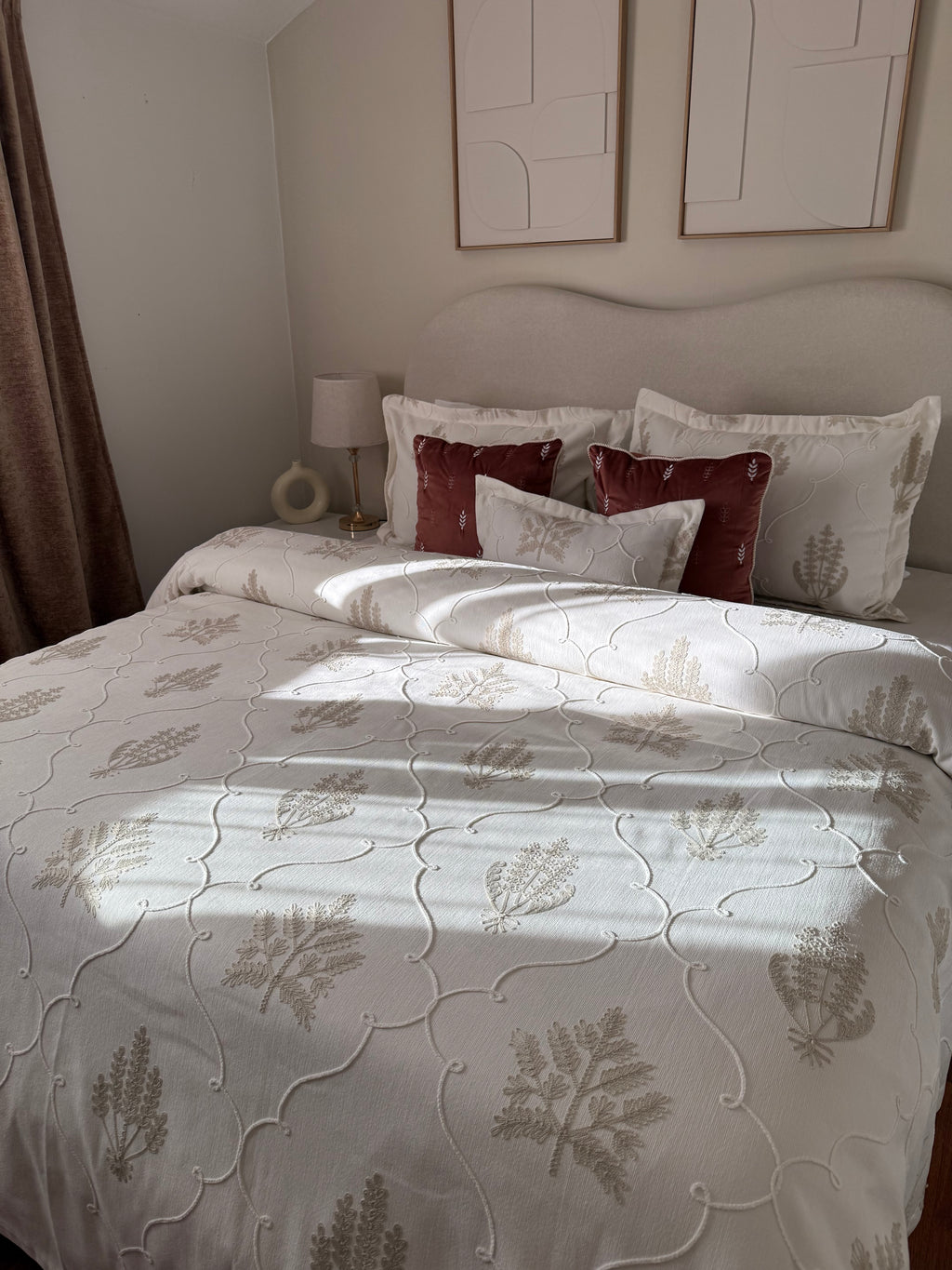 Couvre lit « Florence » en piqué royal (Taupe)