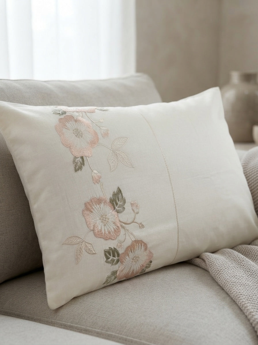 Parure brodée en DRAP PLAT 002