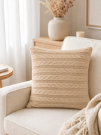 Plaid BEIGE FONCÉ+ 1 housse de coussin