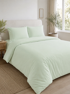 Parure en housse de couette unie (VERT)